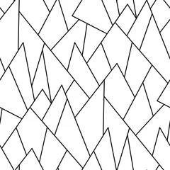 Wallpaper murals Mountains Abstract vector seamless white background of black lines.