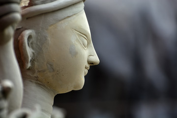 Goddess idols are being prepared with clay before festival. Idols being made for Durga Puja...