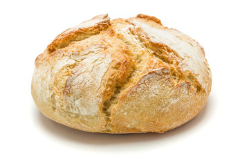 Baked bread isolated on white background