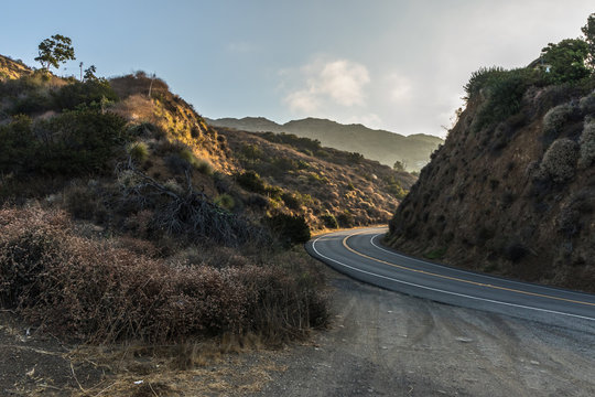 A road through Santa Monica mountains