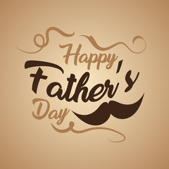 Happy fathers day letters emblem and related icons image vector illustration design. happy father day card with mustache design.