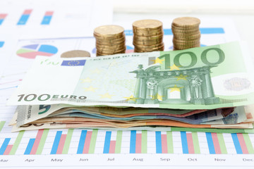 Financial and business chart and graphs