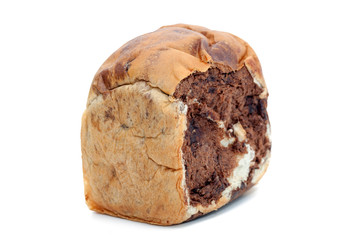 two tone bread on white background