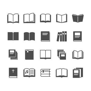 Book flat icons.
