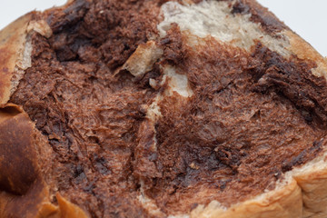 two tone bread on white background