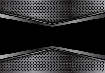 Abstract black banner in gray arrow circle mesh design modern luxury futuristic background texture vector illustration.