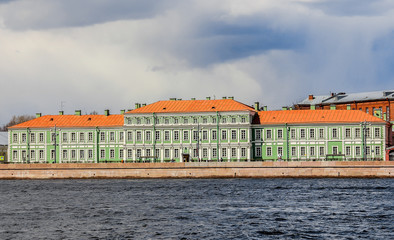 Naklejka na ściany i meble Facade of historical building in St.Petersburg, Russia