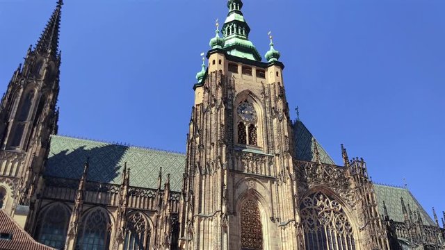 Panorama of St. Vitus Cathedral (Roman Catholic cathedral ) in Prague Castle, Czech Republic
