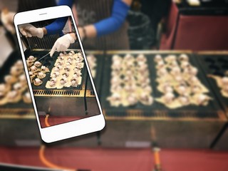 The Japanese food festival in Thailand. she sell takoyaki