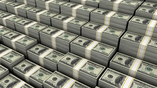 Stack of American dollar ( loop )