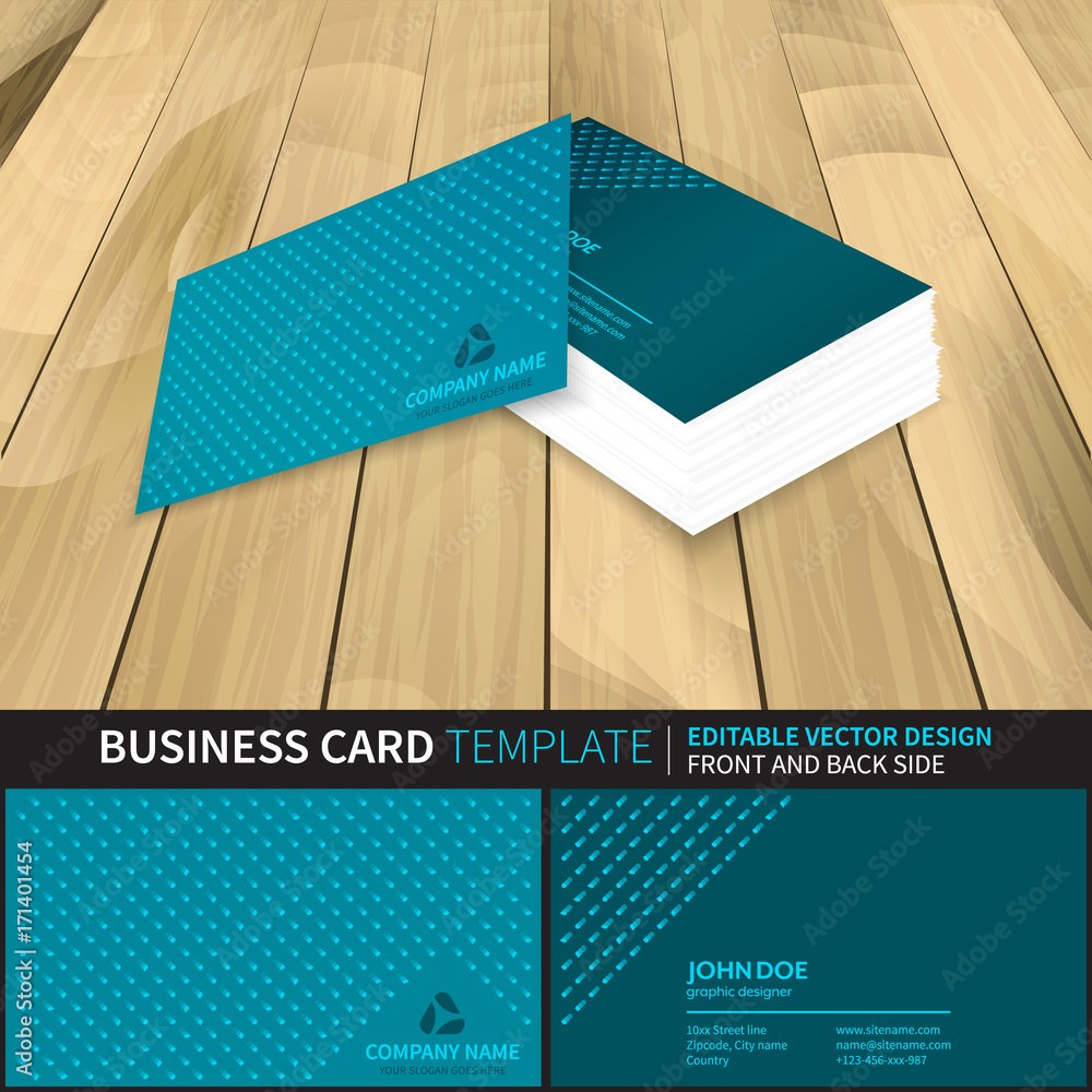Poster creative vector business card template design with front and back side.