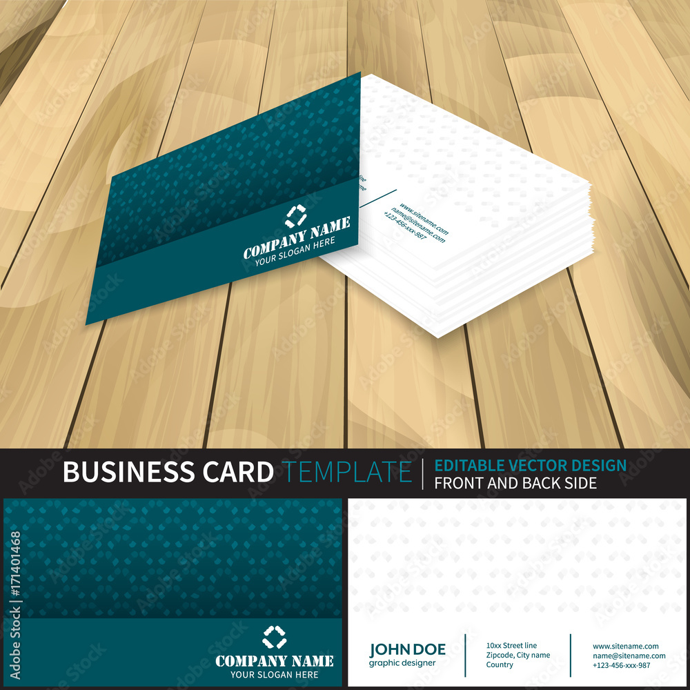 Poster creative vector business card template design with front and back side.