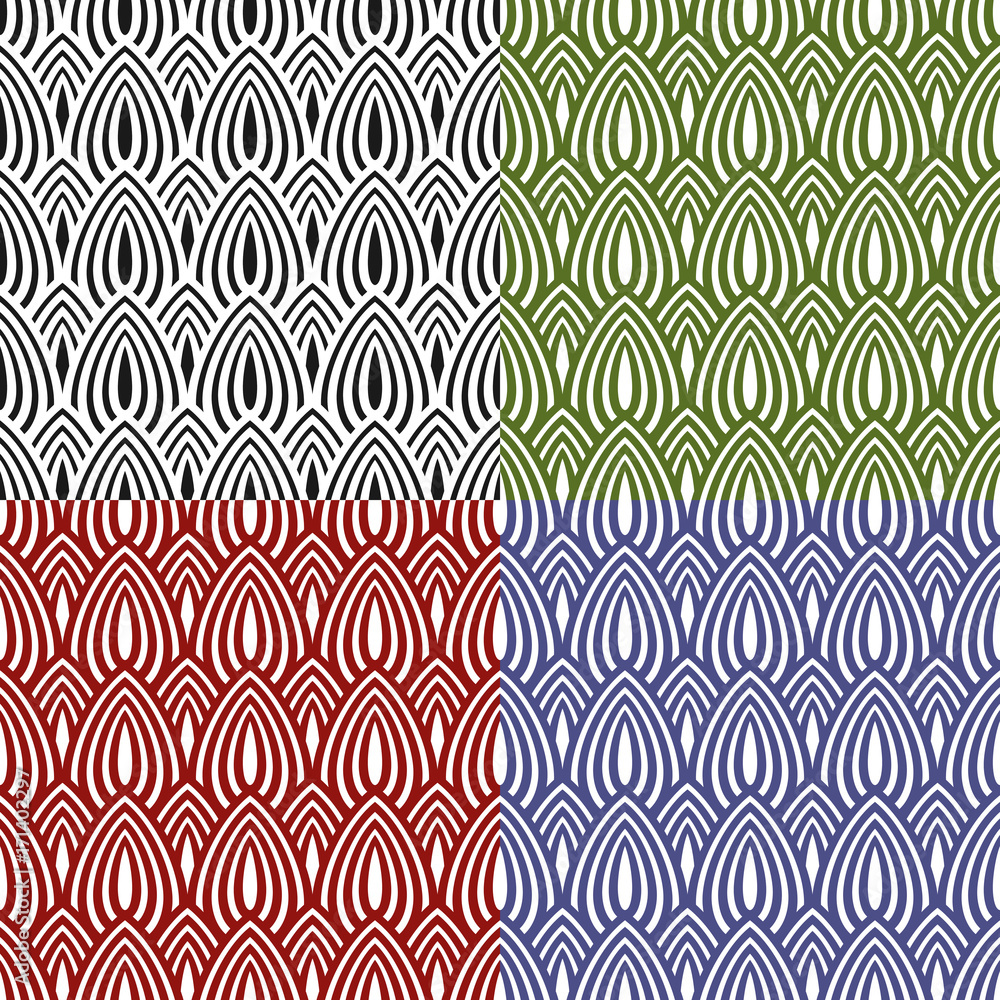 Aufkleber set of abstract colored seamless patterns. vector illustration.