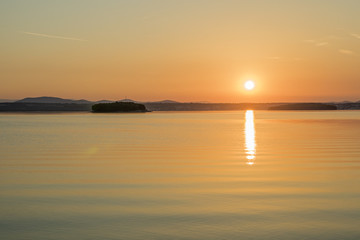 beautiful sunrise in Mediterranean sea in Croatia