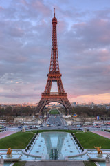 The Eiffel Tower at sunset