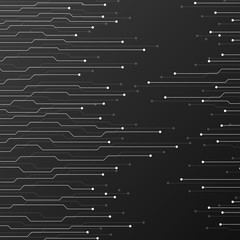 Circuit board on black background. Abstract technology