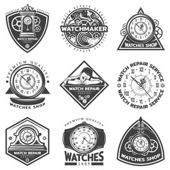 Vintage Watches Repair Service Labels Set