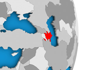 Azerbaijan on globe