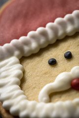 Christmas cookies on wooden table