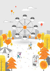 Autumn drawing illustration