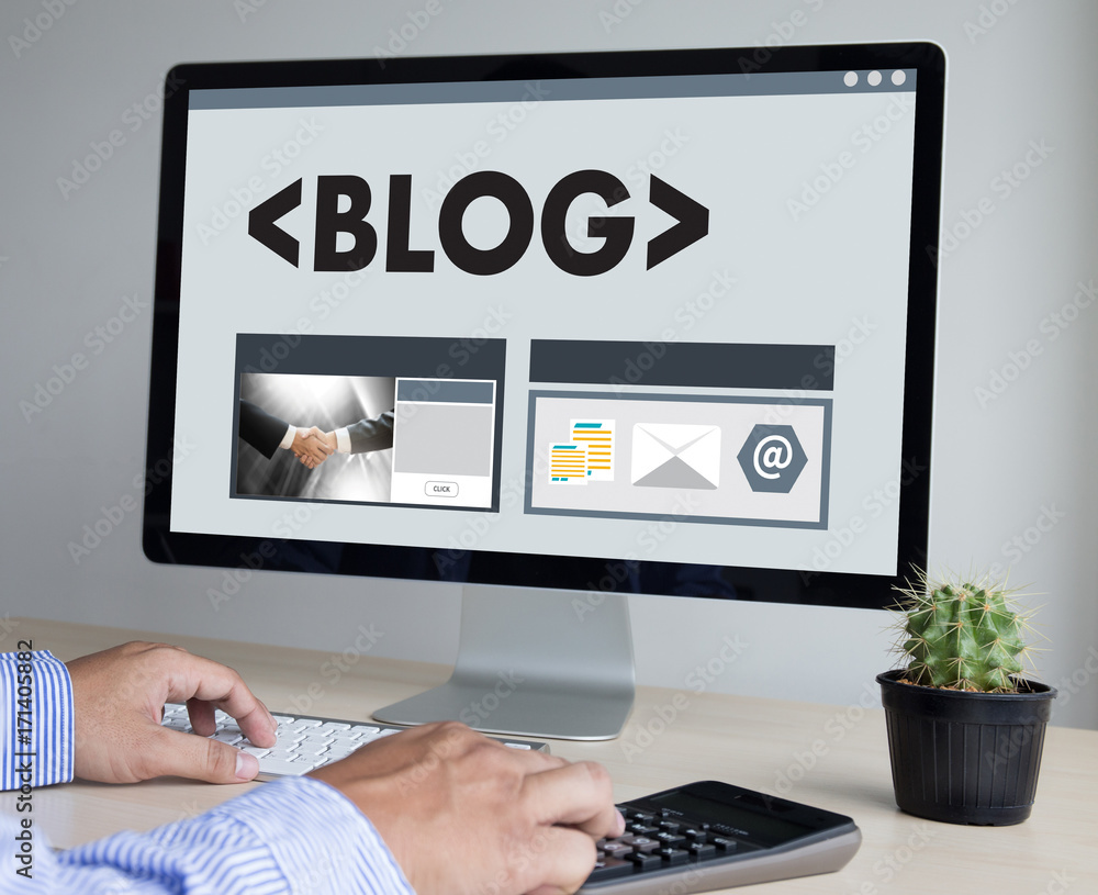 Poster blog website online internet web page social media connection network