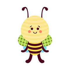 Cute cartoon bee baby toy, colorful vector Illustration