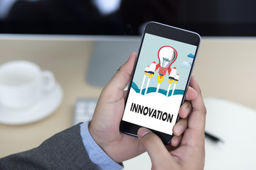 INNOVATION think creative ideas Invent Knowledge Creative process
