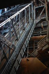 Part of old blast furnace equipment of the metallurgical plant 
