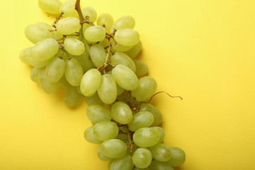 Green Grapes yellow background