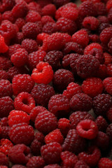Red fresh raspberries