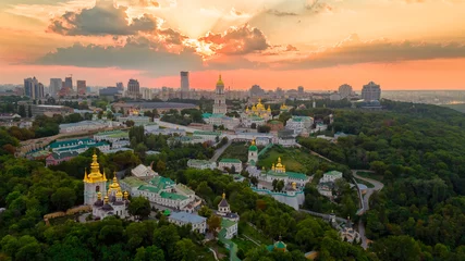Photo sur Aluminium Kiev Laure de Kiev Pechersk au coucher du soleil