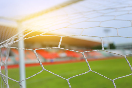 Soccer Netting football net and  the goal stadium field