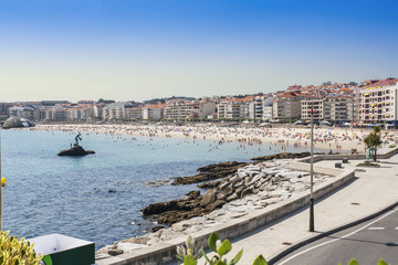Fototapeta na wymiar Seafront and beach in Sanxenxo
