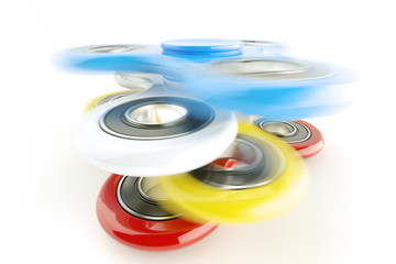 Rotating colorful fidged Spinner - 3D Rendering