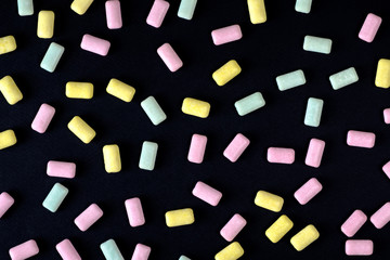 Brightly colored close up chewing gum