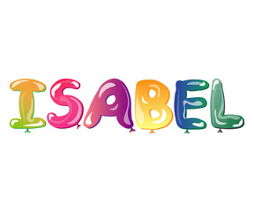 isabel, text design. Vector calligraphy. Typography poster. Usable as background.