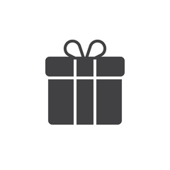 Gift box icon vector, filled flat sign, solid pictogram isolated on white. Present symbol, logo illustration. Pixel perfect vector graphics