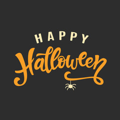 Fototapeta premium Happy Halloween Handwritten Lettering