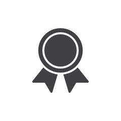 Medal icon vector, filled flat sign, solid pictogram isolated on white. Warranty symbol, logo illustration. Pixel perfect vector graphics