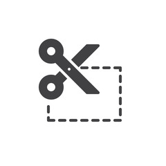 Fototapeta premium Coupon cut icon vector, filled flat sign, solid pictogram isolated on white. Symbol, logo illustration. Pixel perfect vector graphics