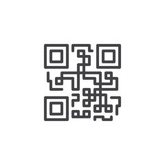 QR code line icon, outline vector sign, linear style pictogram isolated on white. Symbol, logo illustration. Editable stroke. Pixel perfect vector graphics