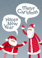 Two vector Santa Clauses