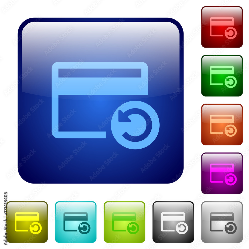 Poster undo credit card last operation color square buttons