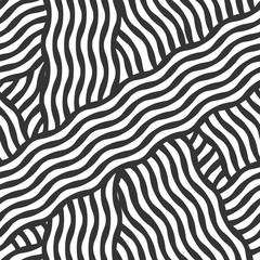 seamless abstract geometric black and white pattern, linear background