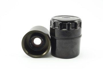 lens in a black case