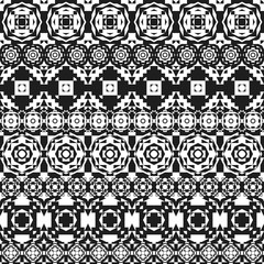 Obraz premium Ethnic striped vector pattern. Seamless navajo design. Monochrome tribal textile print. American Indian background.