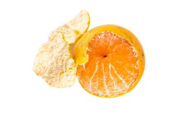 orange peel on white Background
