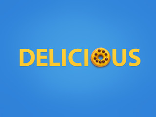 Word Delicious made with doughnut
