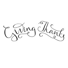 Giving thanks hand drawn lettering