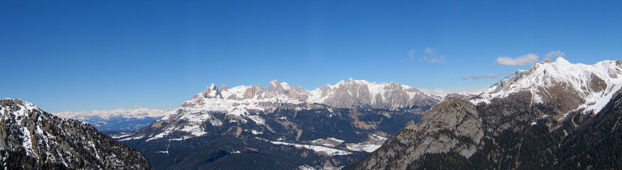 High mountains under snow in the winter Panorama landscape